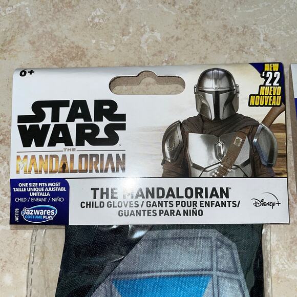 CHILD STAR WARS MANDALORIAN GLOVES HALLOWEEN COSTUME JWC1178 NEW - Picture 3 of 4